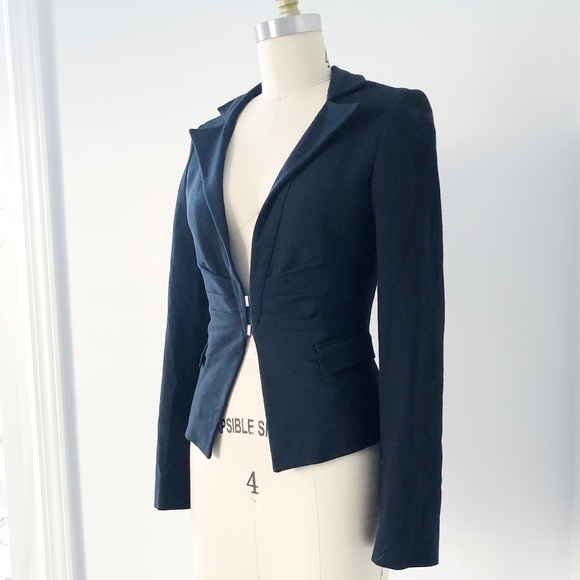 Emporio Armani • vintage blazer black wool crepe double clasp tailored Italy - Picture 5 of 12